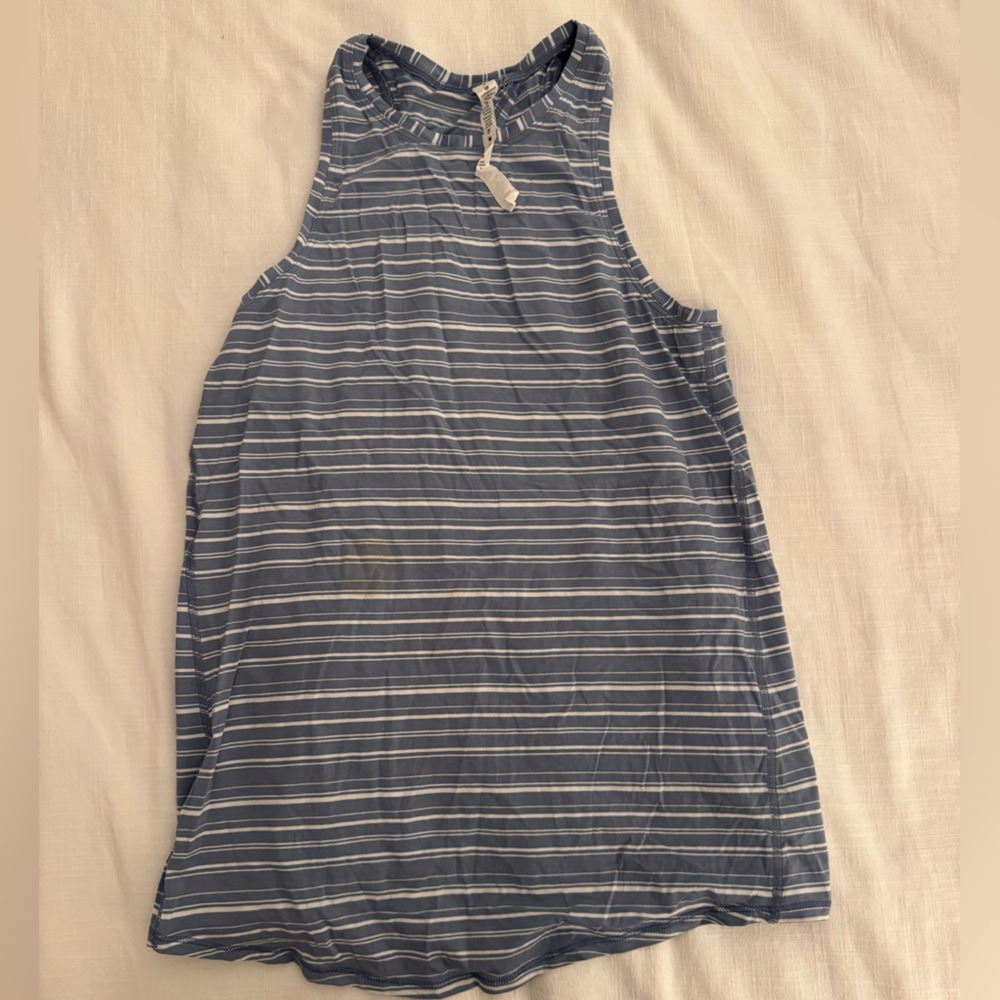 Lululemon Blue and White Striped Tank